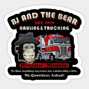 BJ and the Bear Hauling and Trucking Worn Out Sticker